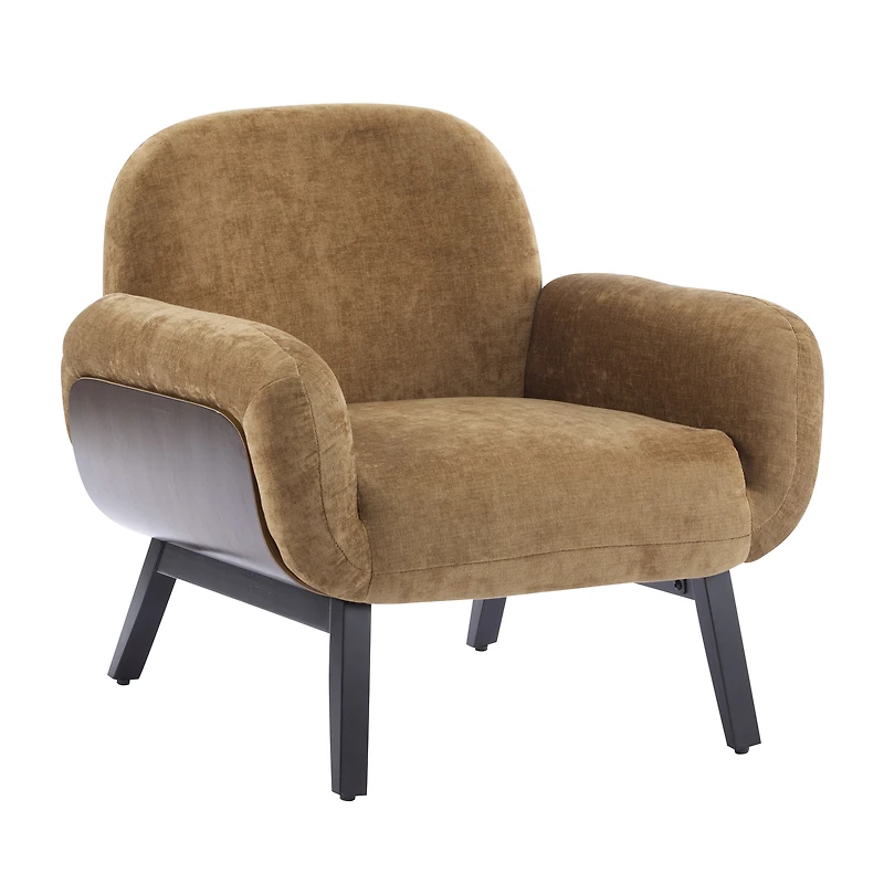 Noble House Ergonomic Accent Chair,Soft Cushion & Wrap-Around Backrest,Tan