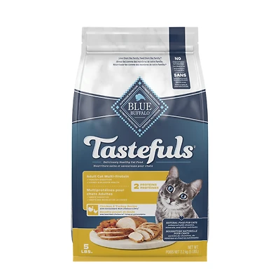 BLUE Tastefuls Santé Multiprotéines pour chat Adultes Recette poulet et dinde, 5 lb