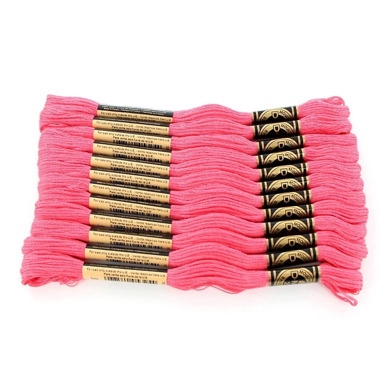 DMC Pink Cotton 6-Strand Embroidery Floss Skein, 8 m (8.7 yd)