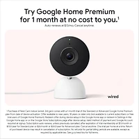 Caméra Google Nest intérieure (filaire, 3e génération) – Vidéo 2K et Gemini – Neige
