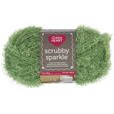 Red Heart® Scrubby Sparkle™ #4 Worsted (Medium) Polyester Yarn, Avocado 3oz/85g 174 Yards