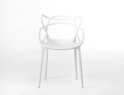 Chaise de salle à manger Take Me Home avec accoudoirs – Lot de 4 chaises Masterchairs blanches, design imperméable, durable et élégant pour une utilisation en intérieur et en extérieur,