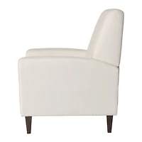CorLiving Wells Off White Basketweave Fabric Upholstered Indoor Pushback Recliner with Wood Legs
