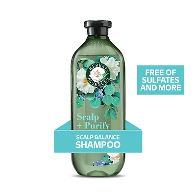 Shampooing Herbal Essences Cuir Chevelu et Purification, Nettoie Le Cuir Chevelu Pour Des Cheveux Doux, Eucalyptus, Sans Sulfate, 400 mL