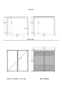 Pergola Vikos 10x10 en aluminium et persiennes en acier galvanisées