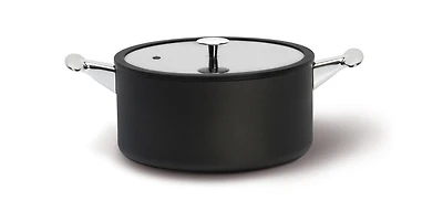 TVS Maestrale 8" Non-Stick Dutch Oven + Flat Glass Lid with Silicon Rim