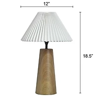Better Homes & Gardens Wood Grain Finish Table Lamp with Pleated Shade