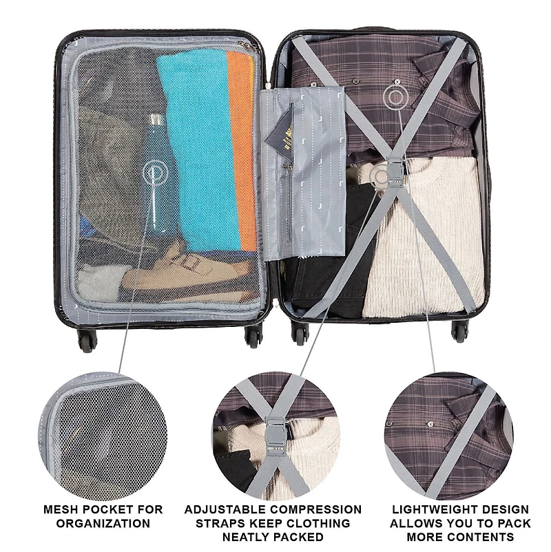 Jetstream® Hardside 2 Piece Luggage Set: 26" Medium Checked Suitcase and Carry-On Luggage
