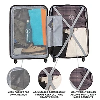 Jetstream® Hardside 2 Piece Luggage Set: 26" Medium Checked Suitcase and Carry-On Luggage