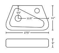 17.5-in. W Wall Mount White Bathroom Vessel Sink Set For 1 Hole Right Faucet AI-26301