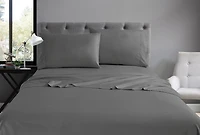 Swift Home Basic 4-Piece King Size Sheet Set, Ultra Soft, Deep Pocket, Easy Care Bedding Set, Gray
