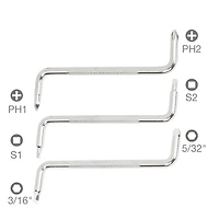 WorkPro Set tournevis Offset -3 pièces,Phillips, carré, hexagone