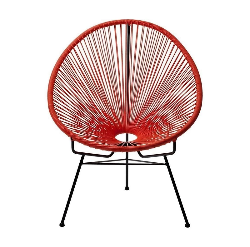 Plata Import Acapulco Chair in Red, Wire Lounge Chair, Plastic Lounge Chair, Beach Lounge Chair, Indoor-Outdoor Lounge Chair, Patio Lounge Chair, Oval Lounge Chair - Set 2