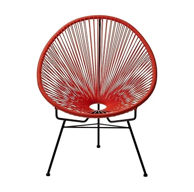 Plata Import Acapulco Chaise en rouge, chaise longue en fil métallique, chaise longue en plastique, chaise longue de plage, chaise longue intérieure/extérieure, chaise longue de patio, chaise longue o