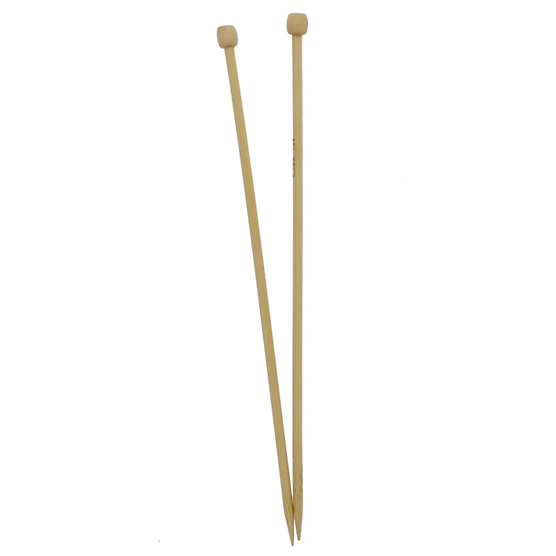 LOVE KNITTING 25 cm (10 in) Bamboo Single Point Knitting Needles - 2 pcs, 25 cm (9.8 in), 5 mm (0.2 in)