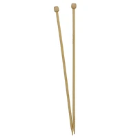LOVE KNITTING 25 cm (10 in) Bamboo Single Point Knitting Needles - 2 pcs, 25 cm (9.8 in), 5 mm (0.2 in)