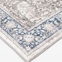 Banburry Tan and Dark Blue Woven Area Rug