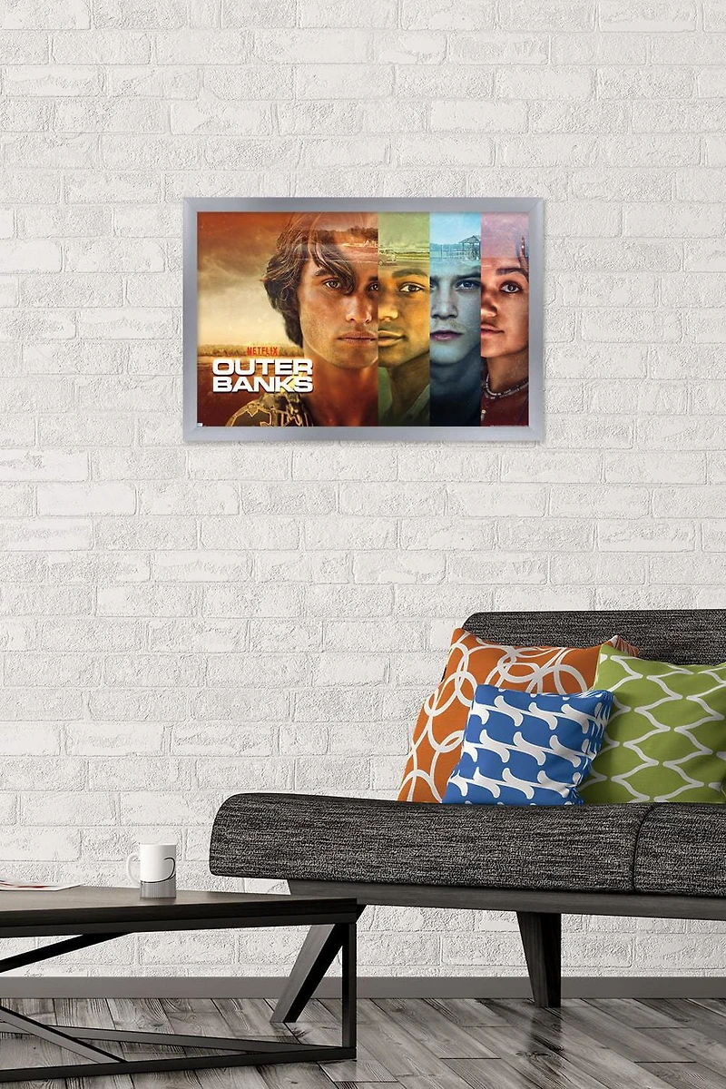Netflix Outer Banks - Faces Wall Poster, 14.725" x 22.375" Framed