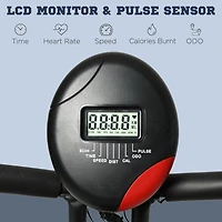 Soozier Vélo d'exercice pliable Vélo d'exercice stationnaire Vélo droit Cardio Workout Résistance à 8 niveaux