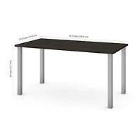 Bestar Universel 59W Table Desk with Square Metal Legs in deep grey