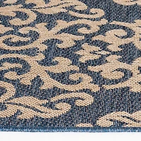Smithleighs Cobalt Blue and Cream Woven Area Rug