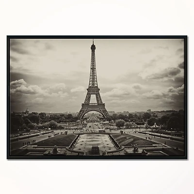 Design Art Vue Vintage De Paris France  Sur Toile Encadrée