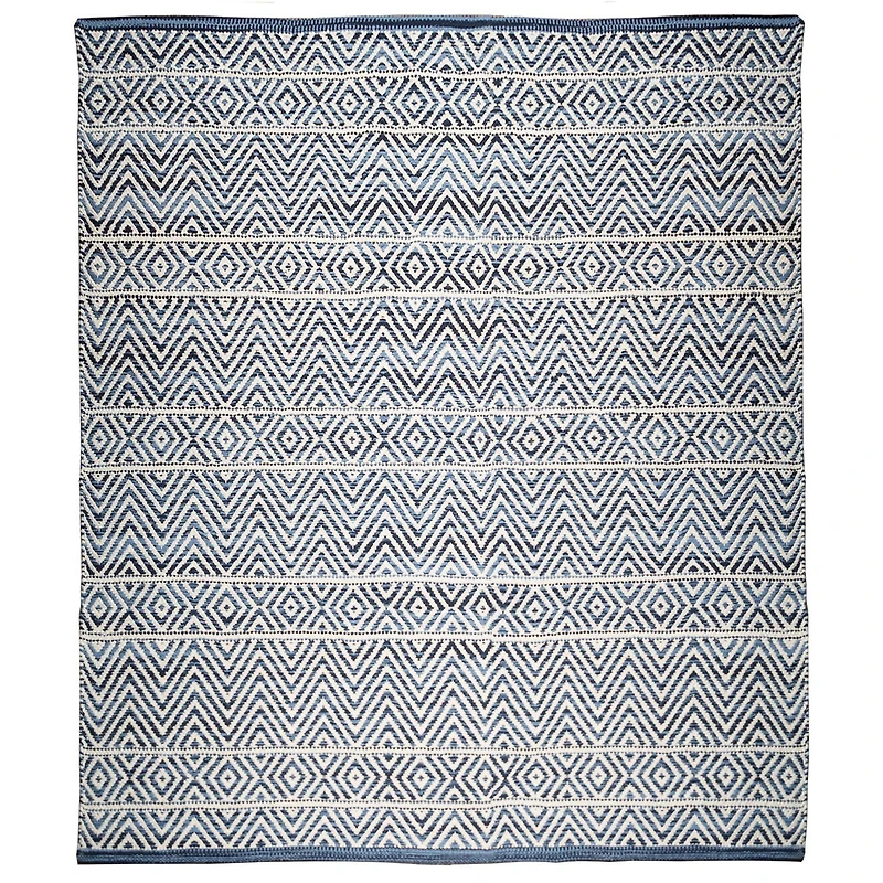 Fabstyles Herringbone Cotton Flat Weave Area Rug for Living Room, Hallway