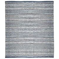 Fabstyles Herringbone Cotton Flat Weave Area Rug for Living Room, Hallway