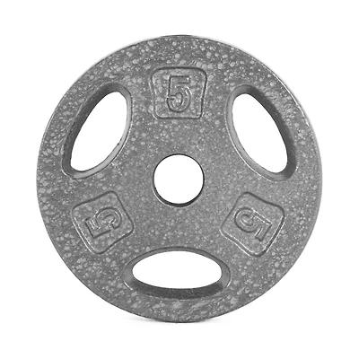 CAP Barbell Standard 1-inch Weight Lifting Grip Plate, 5 lb, Single, Grey