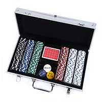Coffret professionnel de poker 300 jetons dans une mallette en aluminium