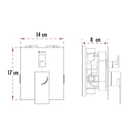 The akuaplus® 3-way diverter Pressure Balance Bath Shower Valve Set square with Magnetic Hand Shower 3 settings with Shower head, and Spout chrome finish