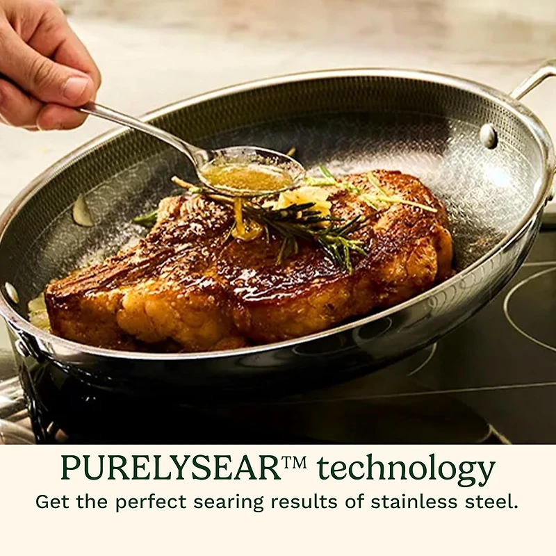Cuisinart FusionPlus™ 6‑Piece Stainless Steel Non‑Stick Fry Pan Set, 8", 10", 12" Skillets with Lids, PFAS‑Free, Induction Ready Cookware (FPS‑6SSCRC)