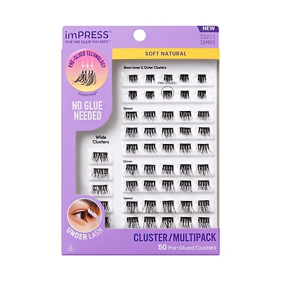 KISS imPRESS Mega Multi 01, Soft Natural, Lash Clusters