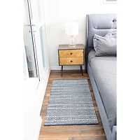 Tapis tissé à plat en coton chevrons Fabstyles pour salon, couloir, patio