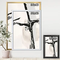 Designart Abstract Neutral II Framed Wall Art