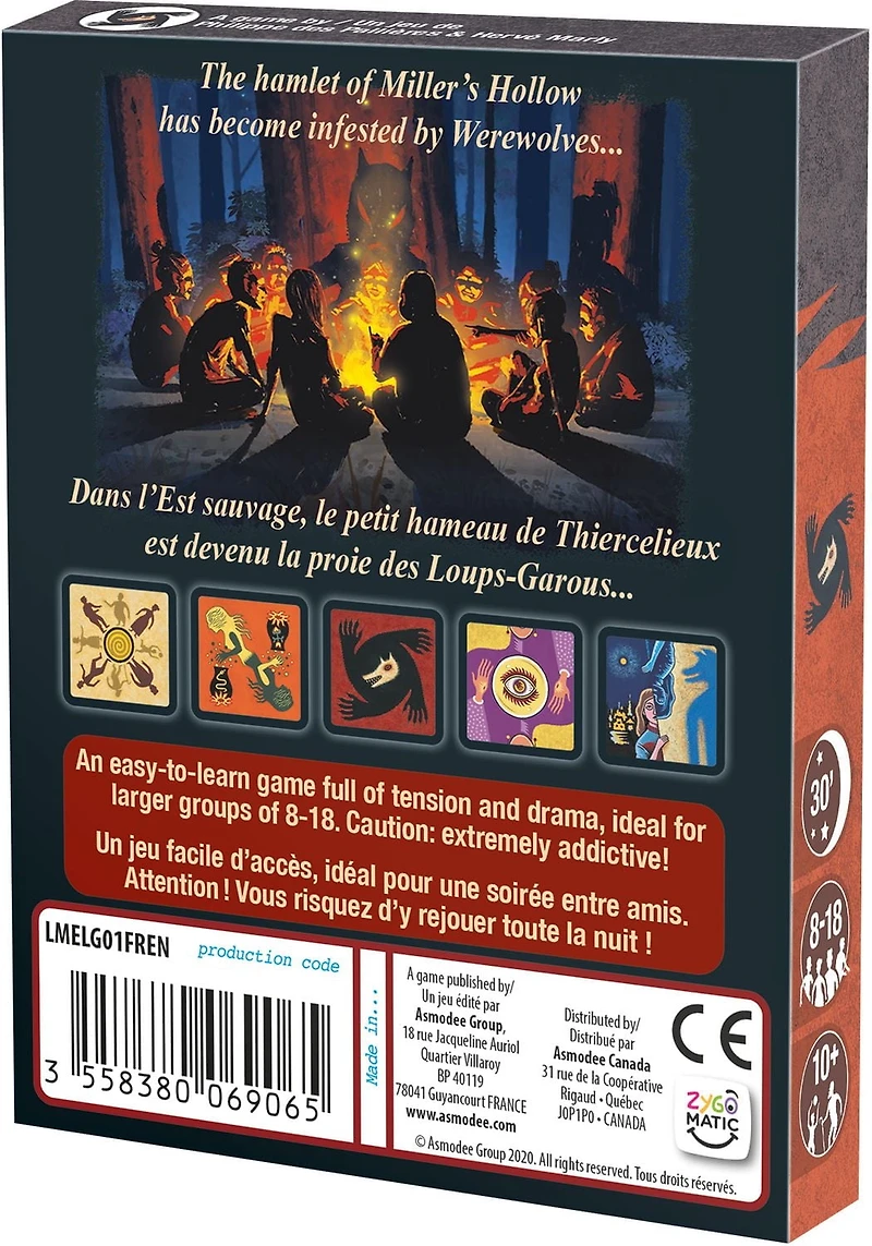 Werewolves/Loups-Garous (English & French Version) – Board/Card Game by Zygomatic | 8 to 18 Players | Family Party Game | 40-Minute Playtime | Ages 10+