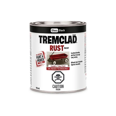 Rust Oleum Tremclad Oil-Based Rust Paint in Gloss Black, 946 ml