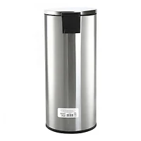 Poubelle de cuisine Better Homes & Gardens, 30 litres, en acier inoxydable, ronde, à pédale, avec couvercle à fermeture douce, argentée
