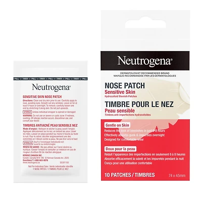 Neutrogena Timbres pour le Nez pour Peau Sensible, Soins Hydrocolloïdes, Réduire la Taille des Imperfections & Absorber les Impuretés
