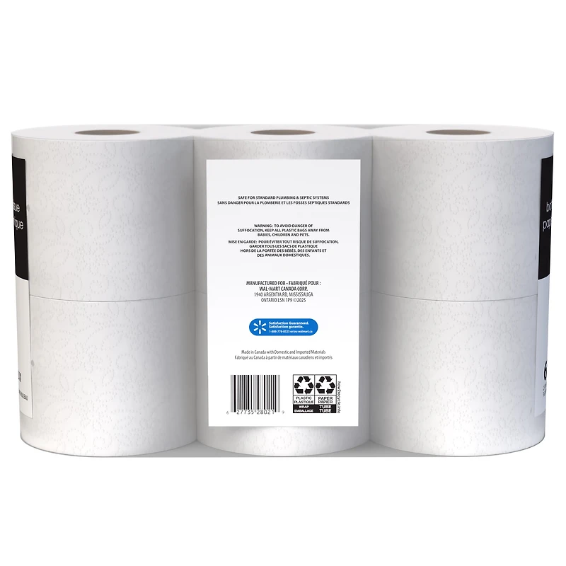 Black & White 6 Triple Roll 363 Sheets 2-Ply Bathroom Tissue