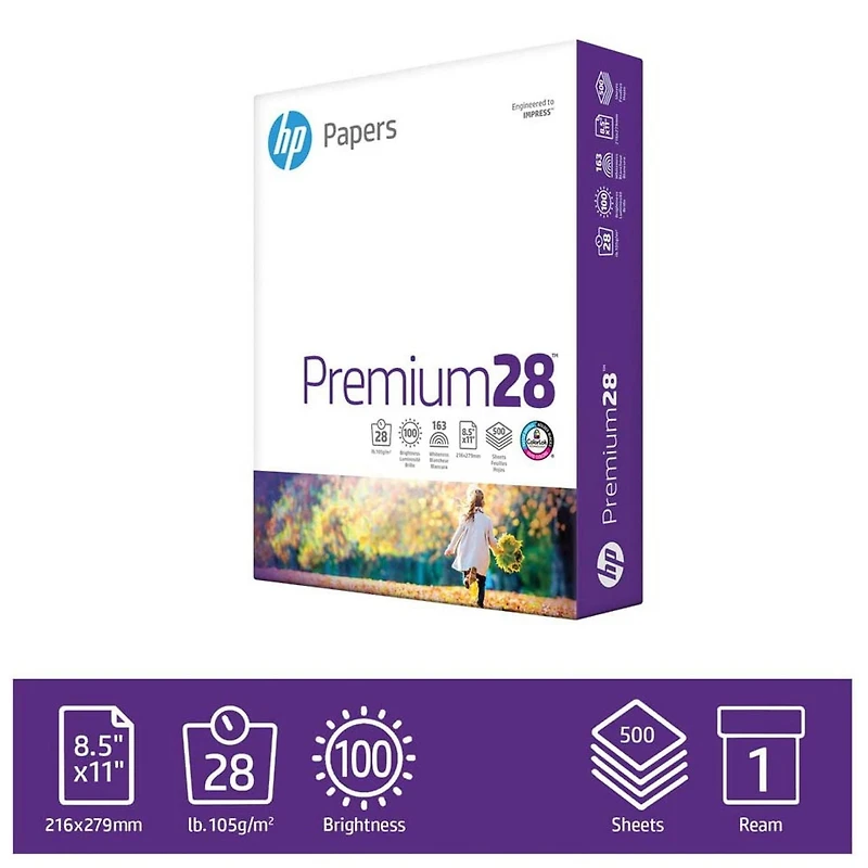 Papier HP Premium28, format lettre, 28 lb, 500 feuilles