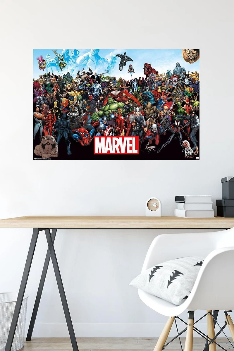 Marvel Comics - The Marvel Lineup 14.725" x 22.375" Wall Poster with Poster Mounts, by Trends International