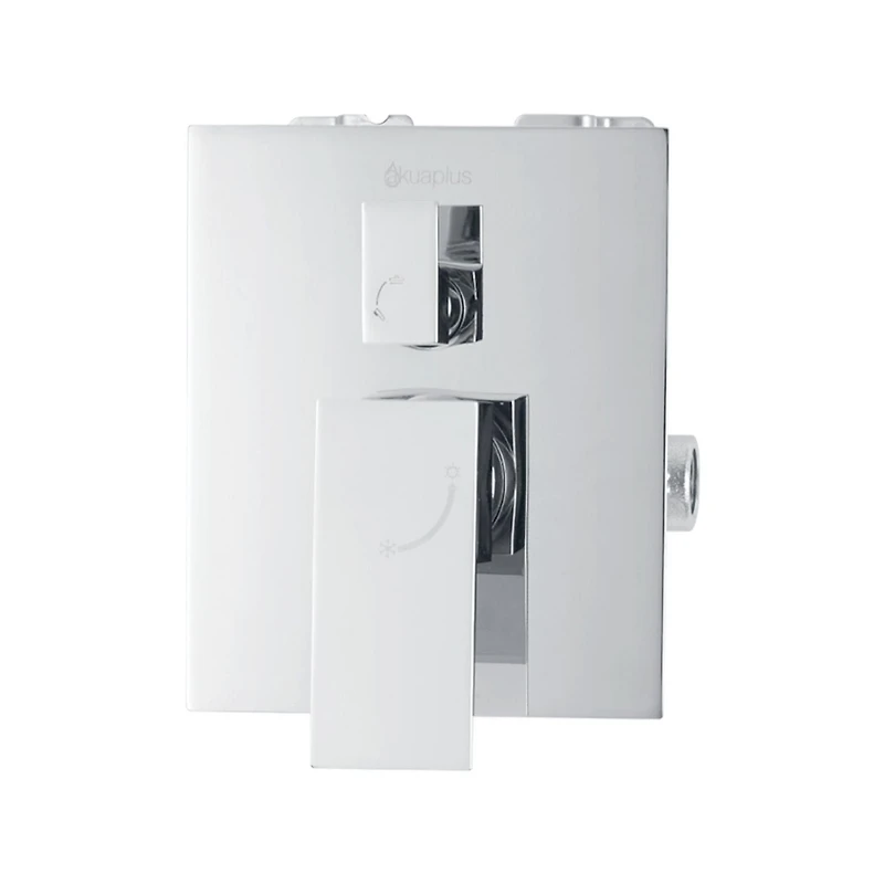 The akuaplus® 3-way diverter Pressure Balance Bath Shower Valve Set square with Magnetic Hand Shower 3 settings with Shower head, and Spout chrome finish