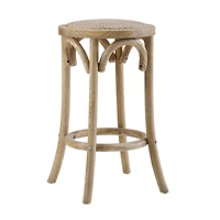 Whit Rattan Seat Backless Counter Stool, Natural