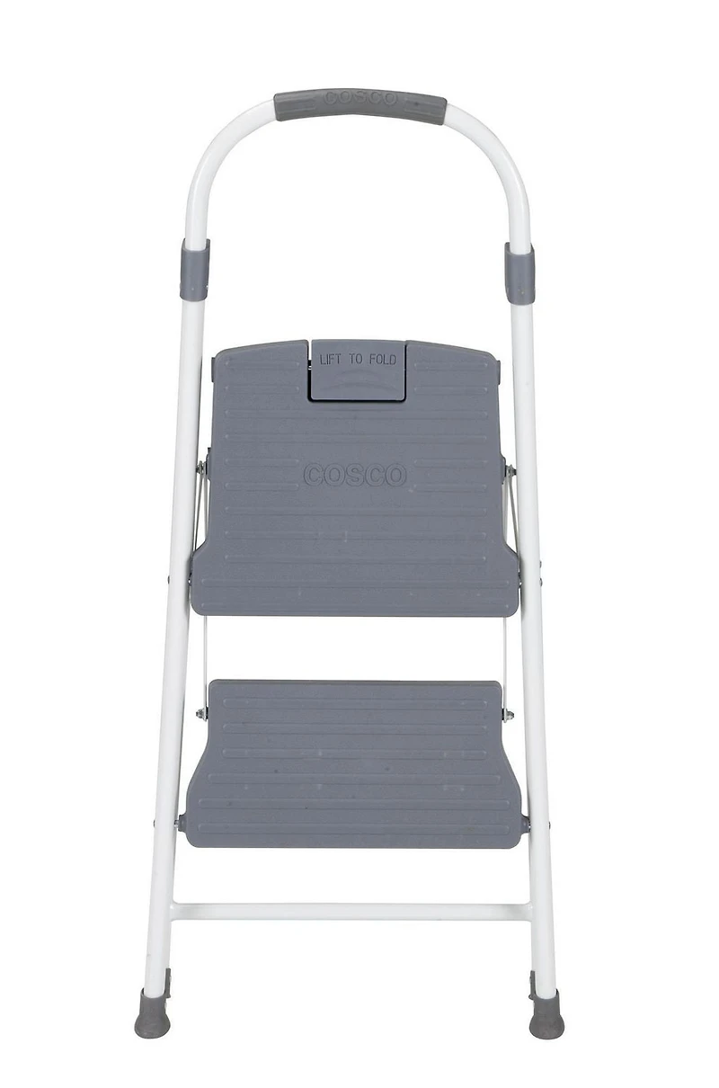COSCO 1 Étape non-pliant en acier Escabeau avec 7ft 3in Max Reach (platine et couleur noire, acier)