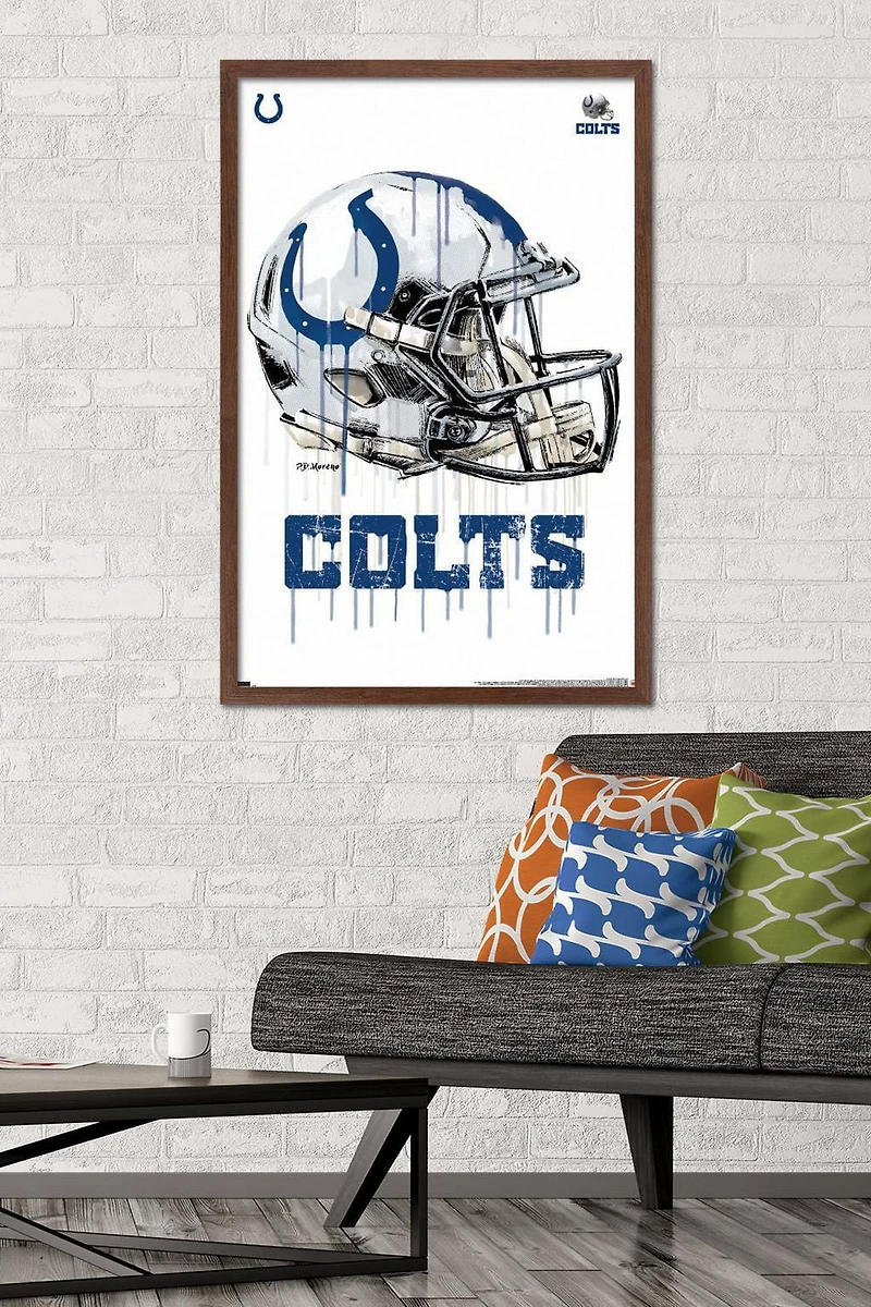 NFL Indianapolis Colts - Drip Helmet 20 Wall Poster, 22.375" x 34"