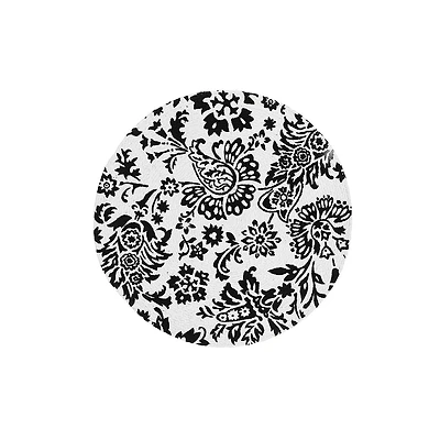 IH Casa Decor Imprimé Round Cotton Corde Placemat Black Baroque - Ensemble De 12