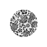 IH Casa Decor Printed Round Cotton Rope Placemat Black Baroque - Set of 12
