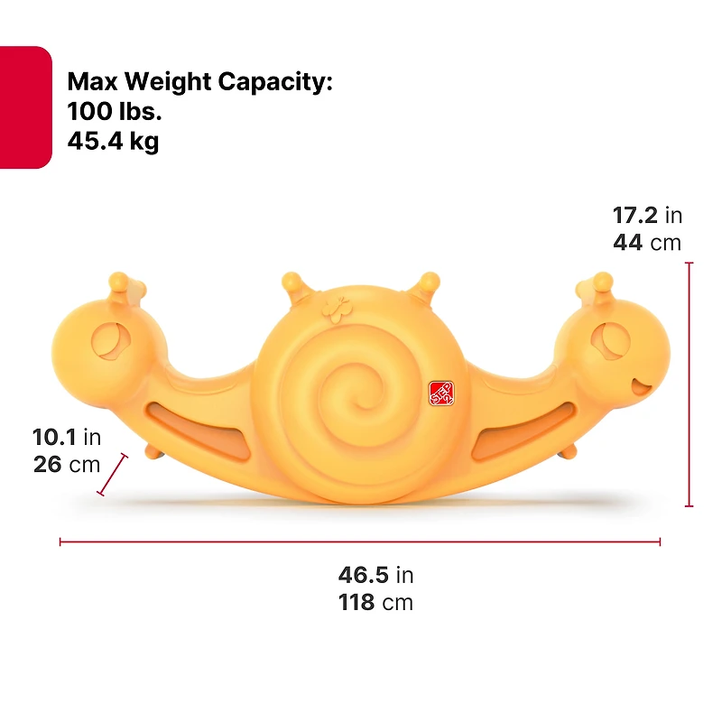 Step2 Seesaw Snail Kids Rocking Rider Resin Toy Fits 2 Toddlers, Ages 18 Months - 3 Years