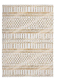 Motif Printed Faux Rabbit Minear Ivory & Gold 3 ft. x 5 ft. Accent Rug